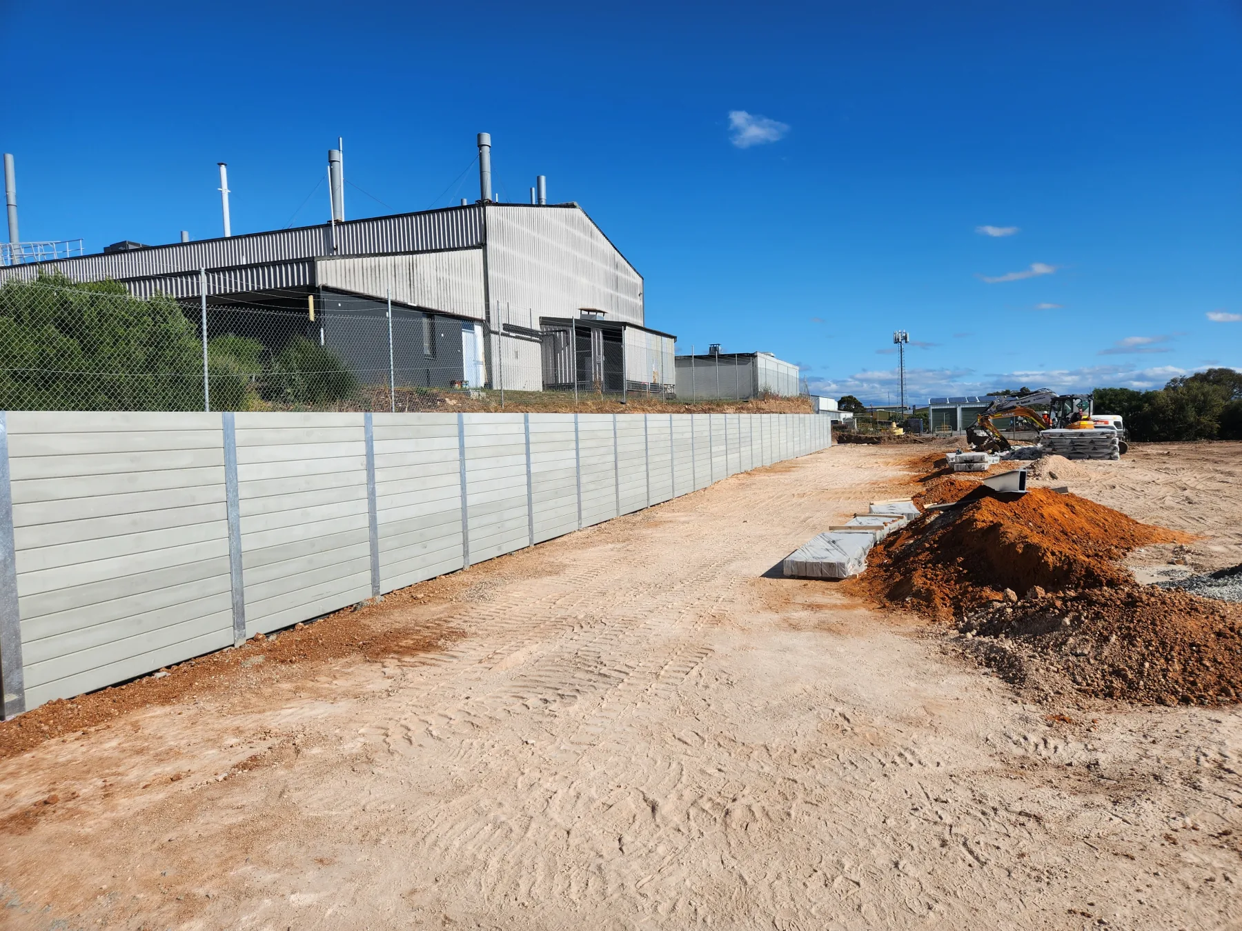 Commercial-grade retaining wall built into a residential block