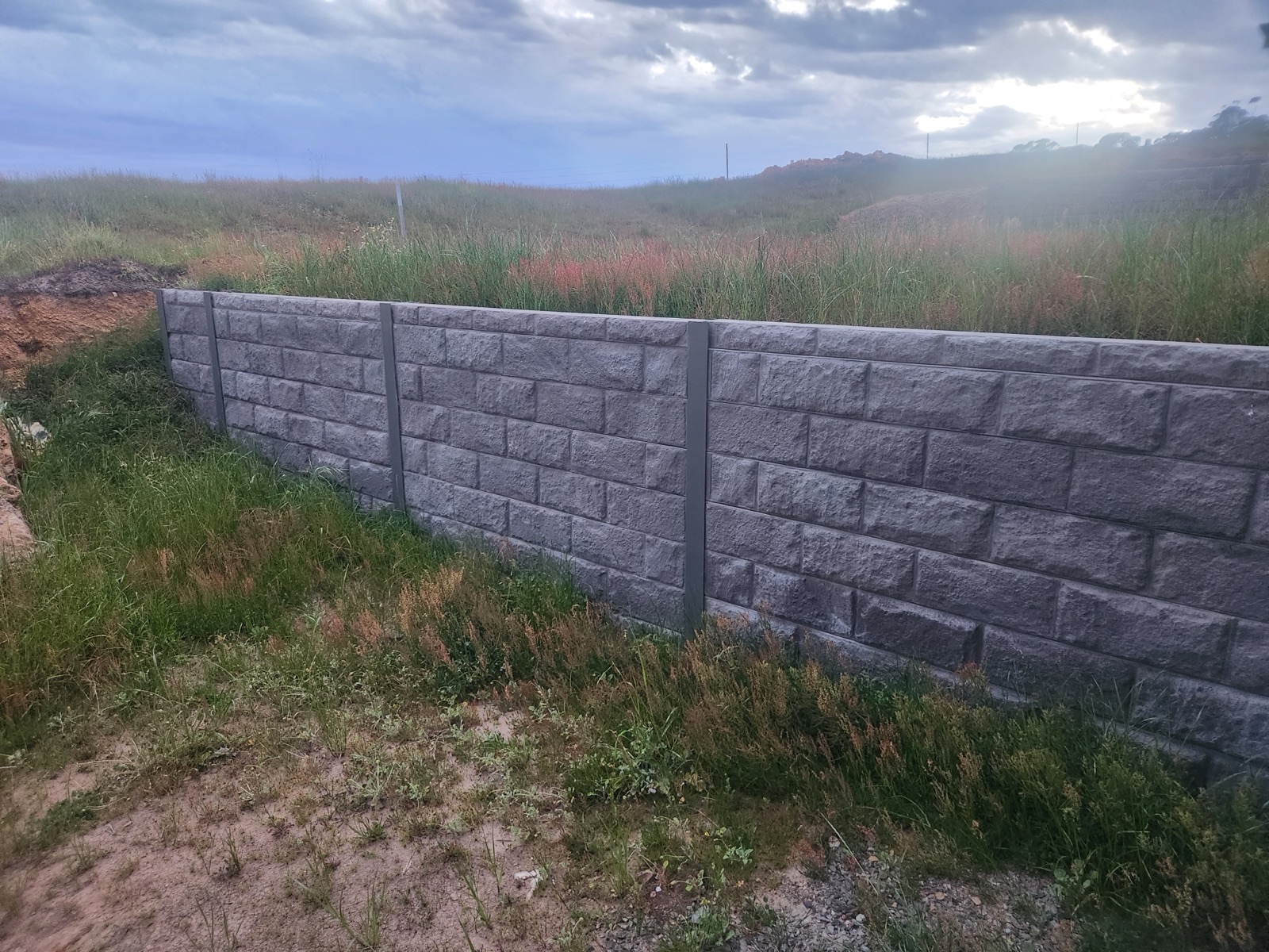 Large engineered sleeper retaining wall, Adelaide Hills